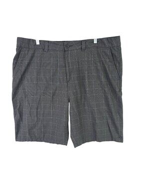 Mens O'Neill Gray Plaid Flat Front Casual Shorts 10" Inseam Polyester Blend 40